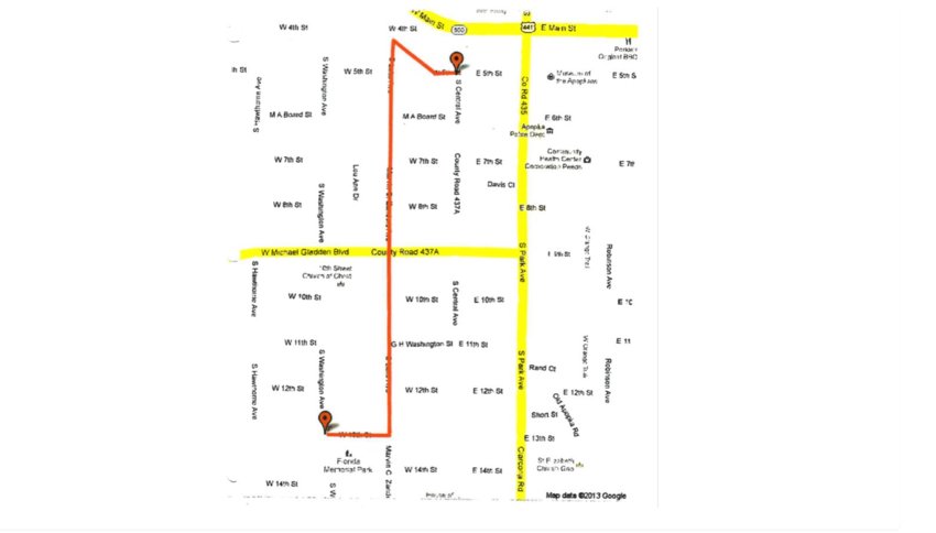 The traditional MLK Parade route in South Apopka.